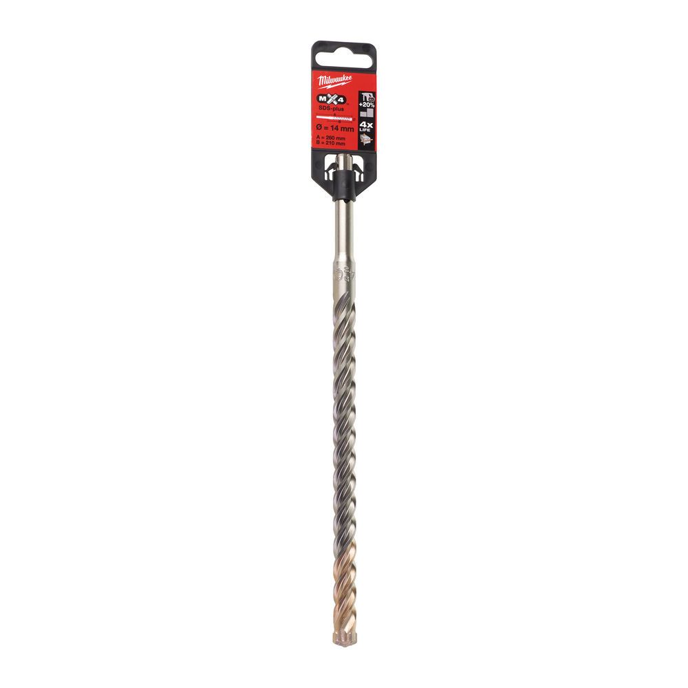 Бур SDS-PLUS MX4 MILWAUKEE, діаметр 14,0х260х200мм (4932352949)