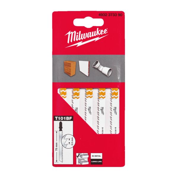 Полотно для лобзика Milwaukee Bi-Metal T101BF 75 мм" 5 шт (4932373390)