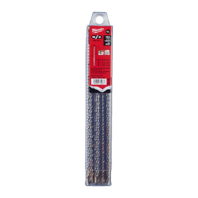 Бур SDS-PLUS M2 MILWAUKEE, діаметр 6,5х210х150мм, (10шт), пластикова коробка (4932399339)