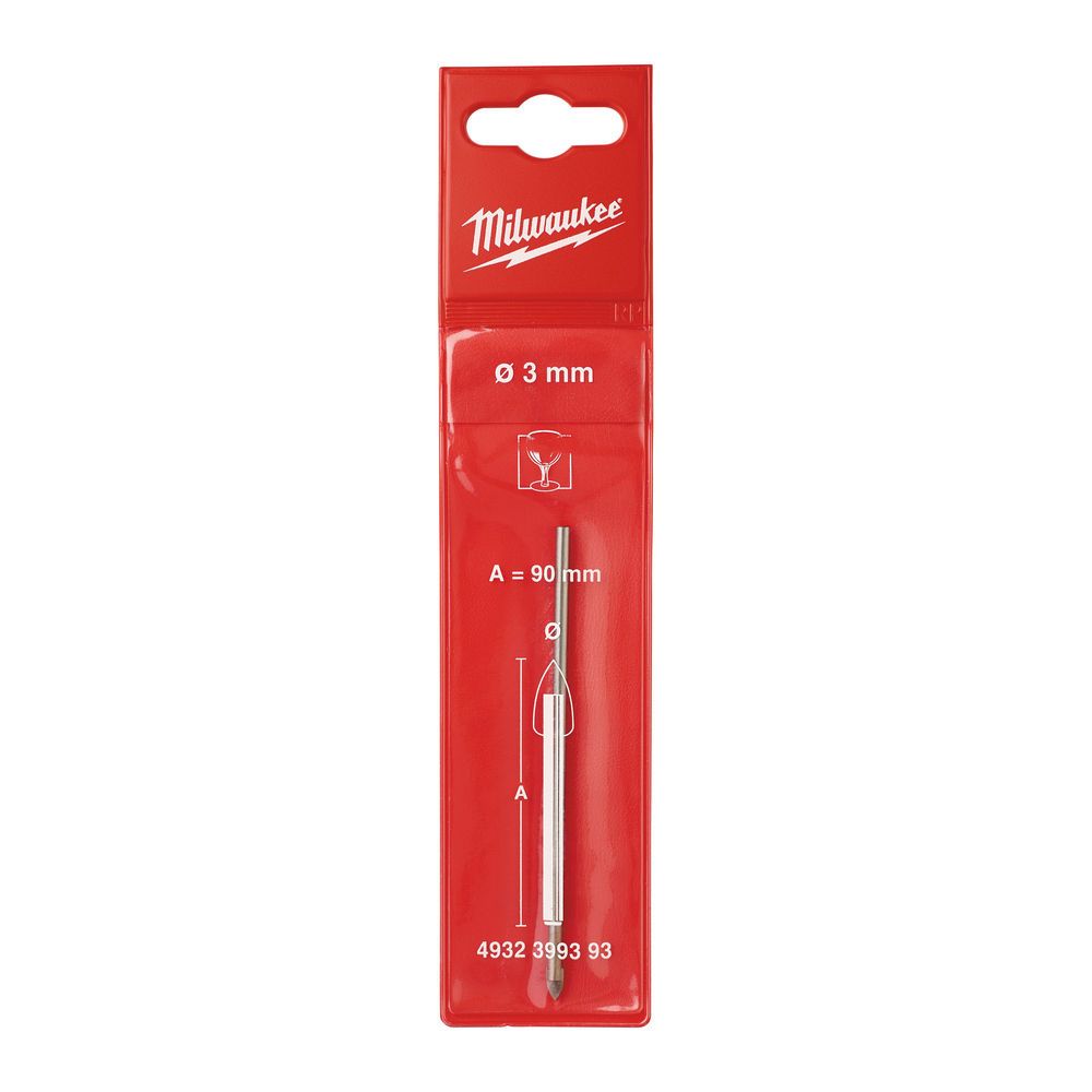 Сверло по стеклу и плитке Milwaukee 3x90 мм (4932399393)