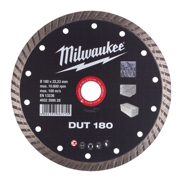 Диск алмазний MILWAUKEE DUT 180, діаметр 180мм (керамічна плитка/чистий різ) (4932399528)