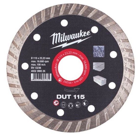 Диск алмазний MILWAUKEE DUT 180, діаметр 180мм (керамічна плитка/чистий різ) (4932399528)