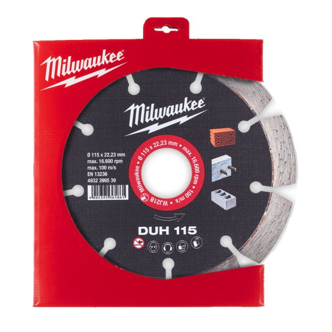Диск алмазний MILWAUKEE DUH 115, діаметр 115мм (залізобетон, цегла) (4932399539)