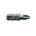 Біта MILWAUKEE, PH1, 25мм, (25шт), пластикова коробка (4932399586)