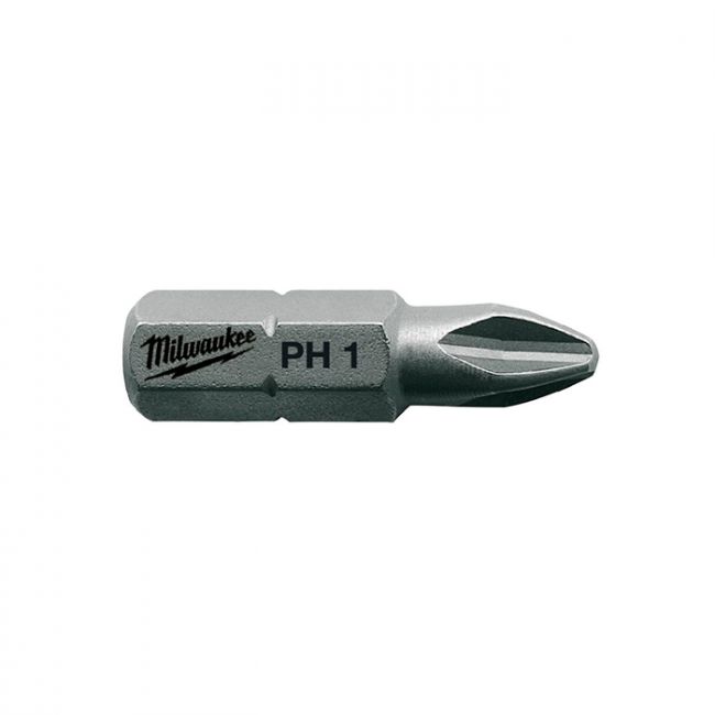 Біта MILWAUKEE, PZ1, 25мм, (25шт), пластикова коробка (4932399589)