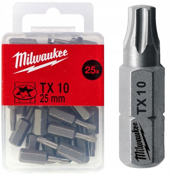 Біта SHOCKWAVE MILWAUKEE, TX10, 25мм, (25шт) (4932399594)