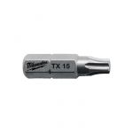 Біта MILWAUKEE, TX15, 25мм, (25шт), пластикова коробка (4932399595)