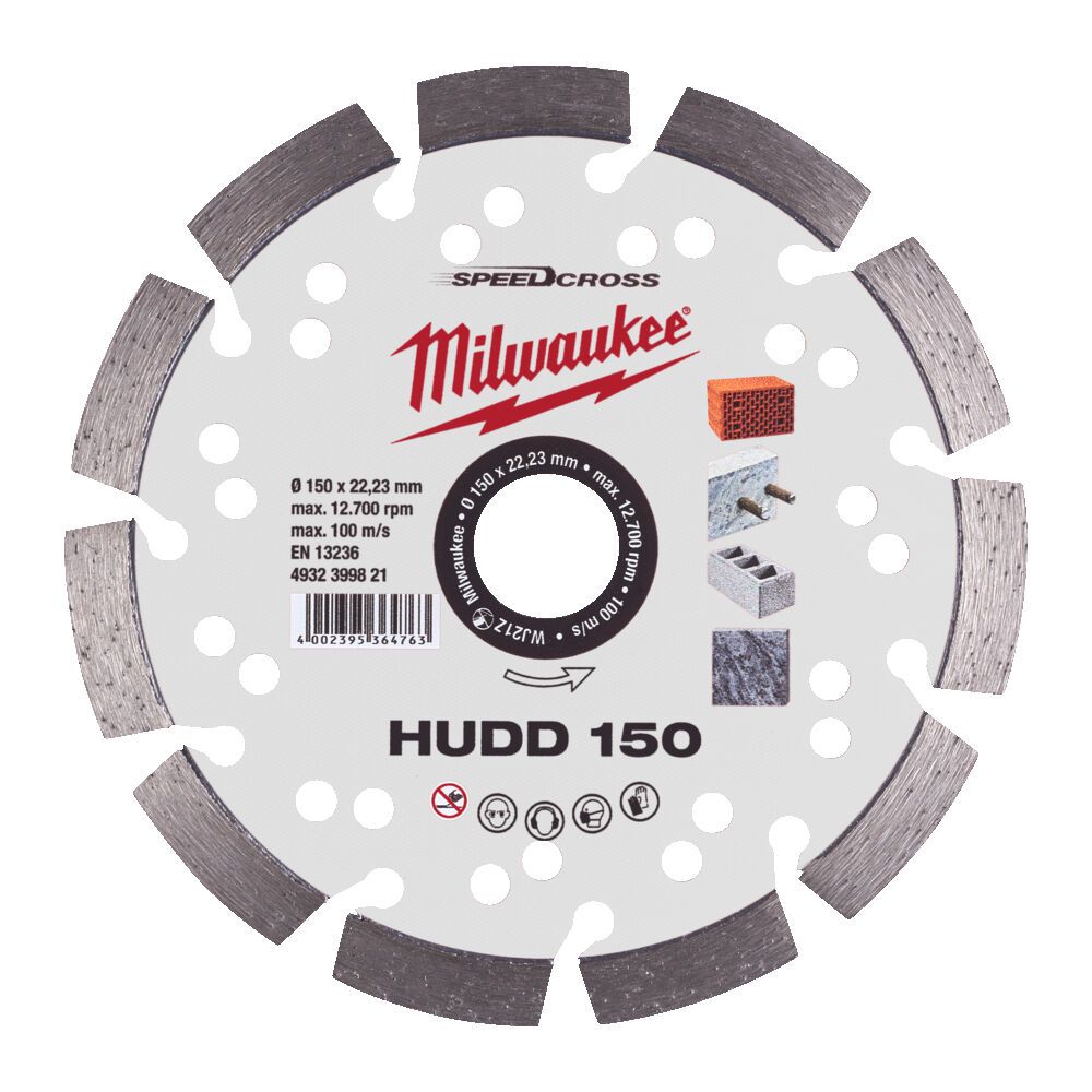 Диск алмазний Speedcross MILWAUKEE HUDD 150, діаметр 150мм (залізобетон, граніт) (4932399821)