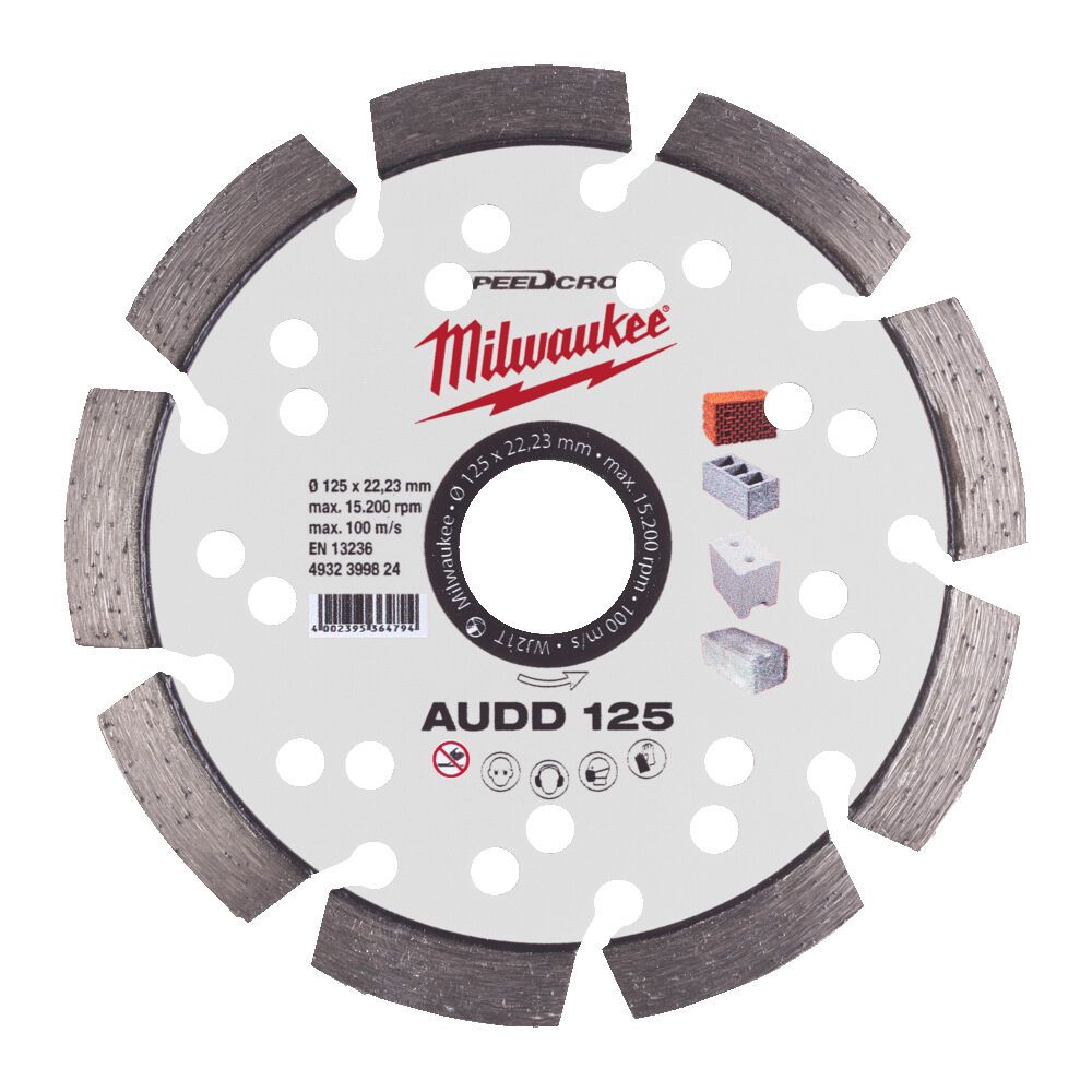 Диск алмазний Speedcross MILWAUKEE AUDD 125, діаметр 125мм (бетон, цегла, асфальт) (4932399824)