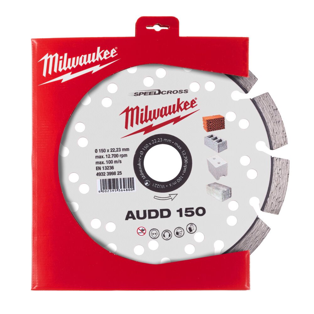 Диск алмазний Speedcross MILWAUKEE AUDD 150, діаметр 150мм (бетон, цегла, асфальт) (4932399825)