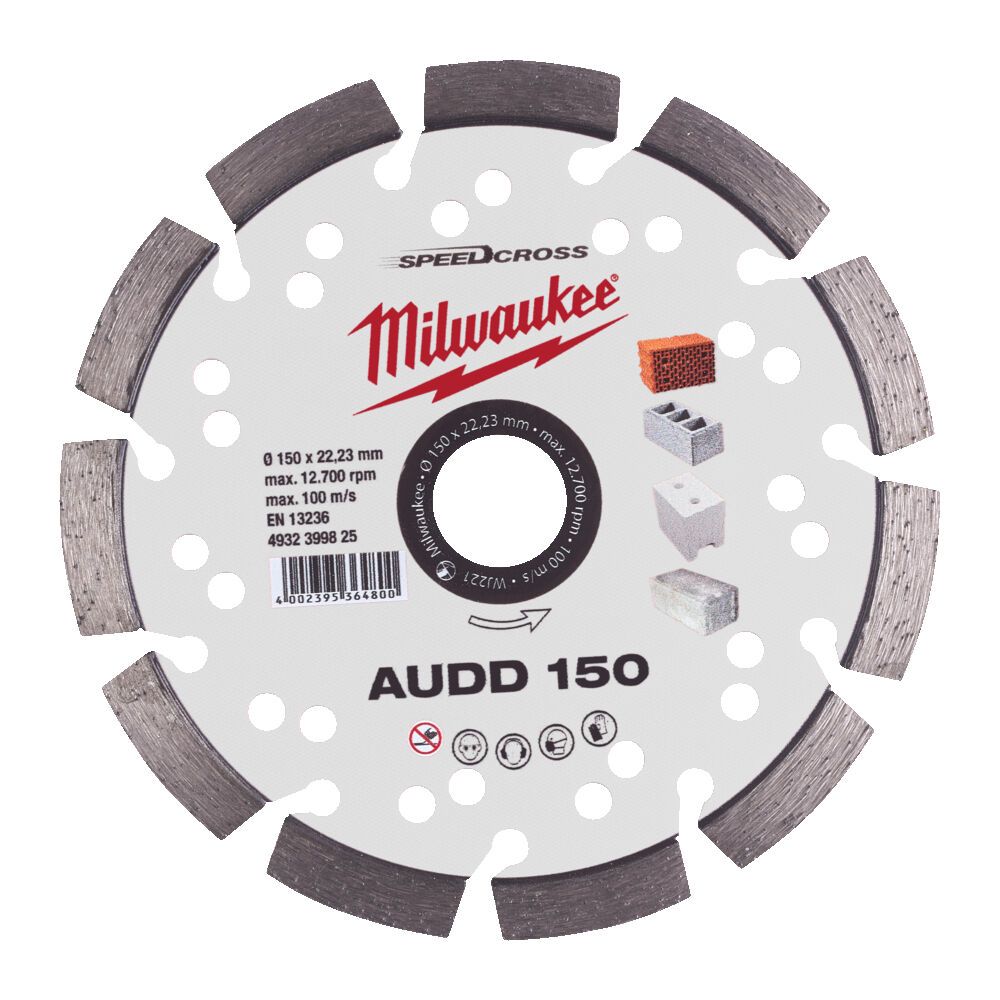 Диск алмазний Speedcross MILWAUKEE AUDD 150, діаметр 150мм (бетон, цегла, асфальт) (4932399825)