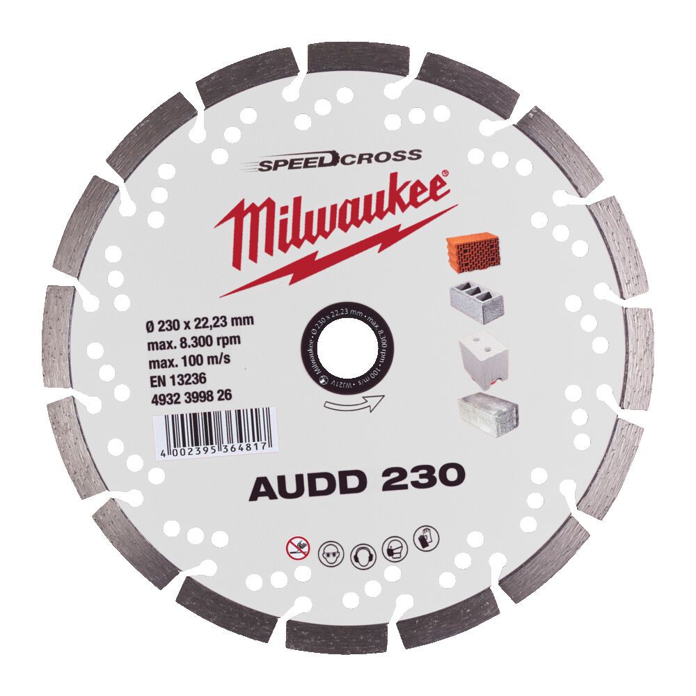 Диск алмазний Speedcross MILWAUKEE AUDD 230, діаметр 230мм (бетон, цегла, асфальт) (4932399826)