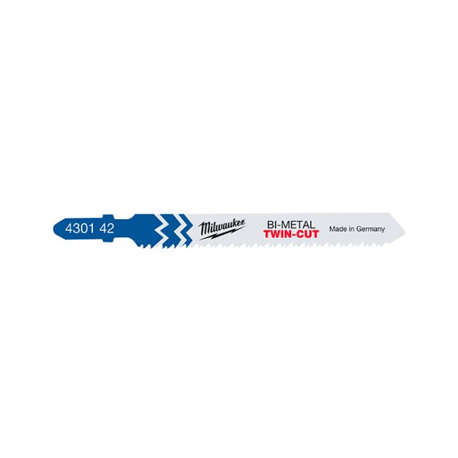 Полотна для лобзиків T123XF Bi-Metal TWIN CUT MILWAUKEE, 91х2,5/1,8 мм, (5шт), (універсальні) (4932430142)