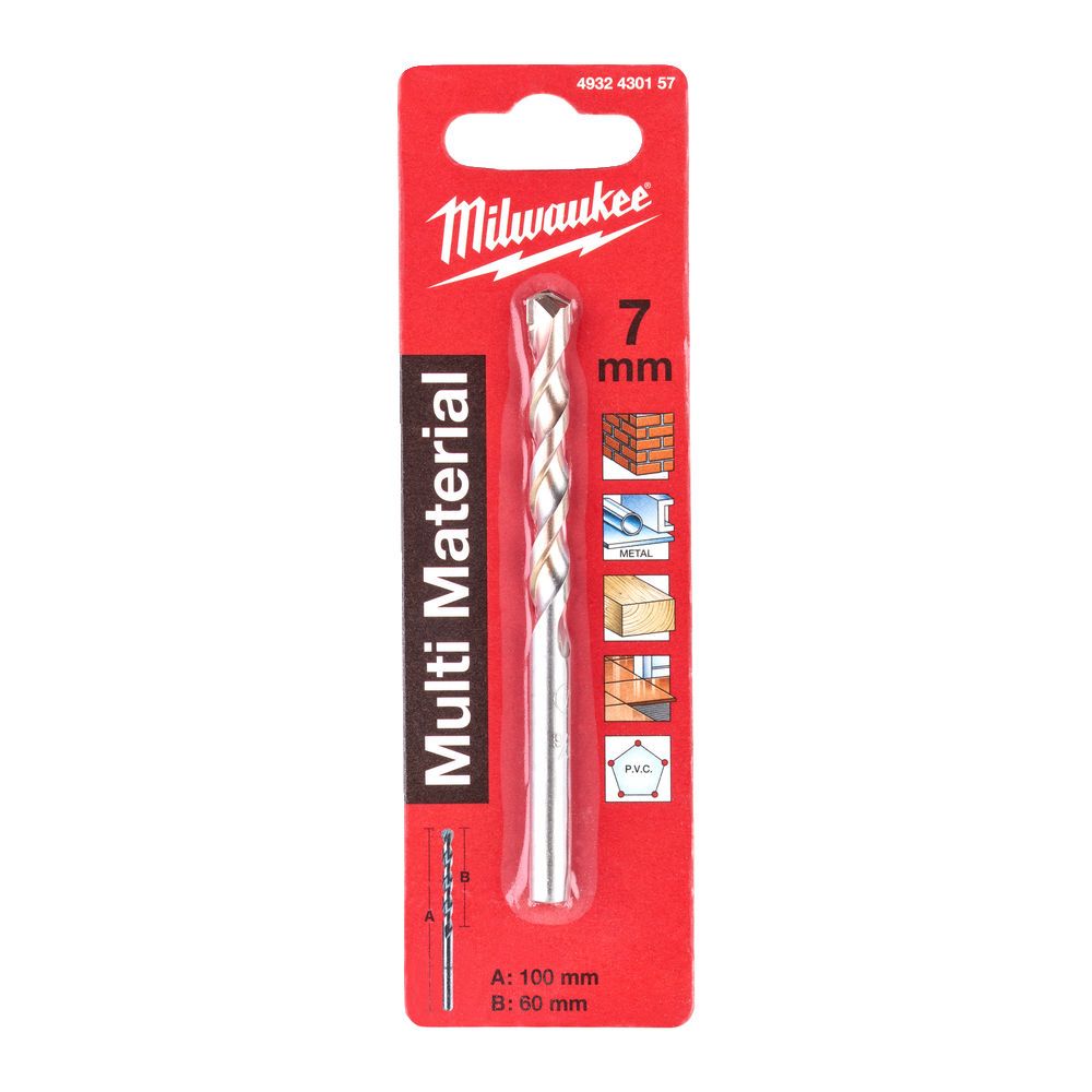 Свердло по мультіматериалам MILWAUKEE, діаметр 7,0x100х60мм (4932430157)