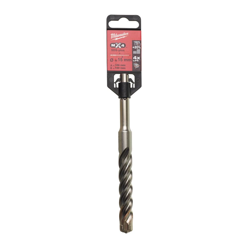 Бур SDS-PLUS MX4 MILWAUKEE, діаметр 15,0х160х100мм (4932430725)