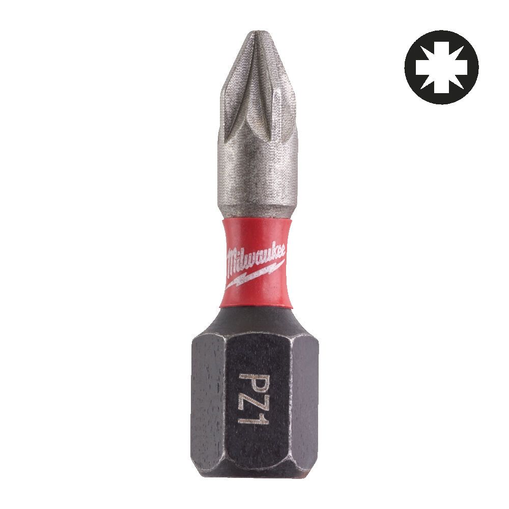Бита для шуруповерта Milwaukee Schockwave 30xLife PZ1, 25 мм, 25 шт. (4932430861)