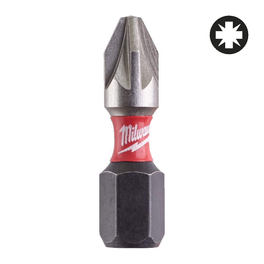 Бита для шуруповерта Milwaukee Shockwave 30xLife PZ2, 25 мм, 25 шт. (4932430864)