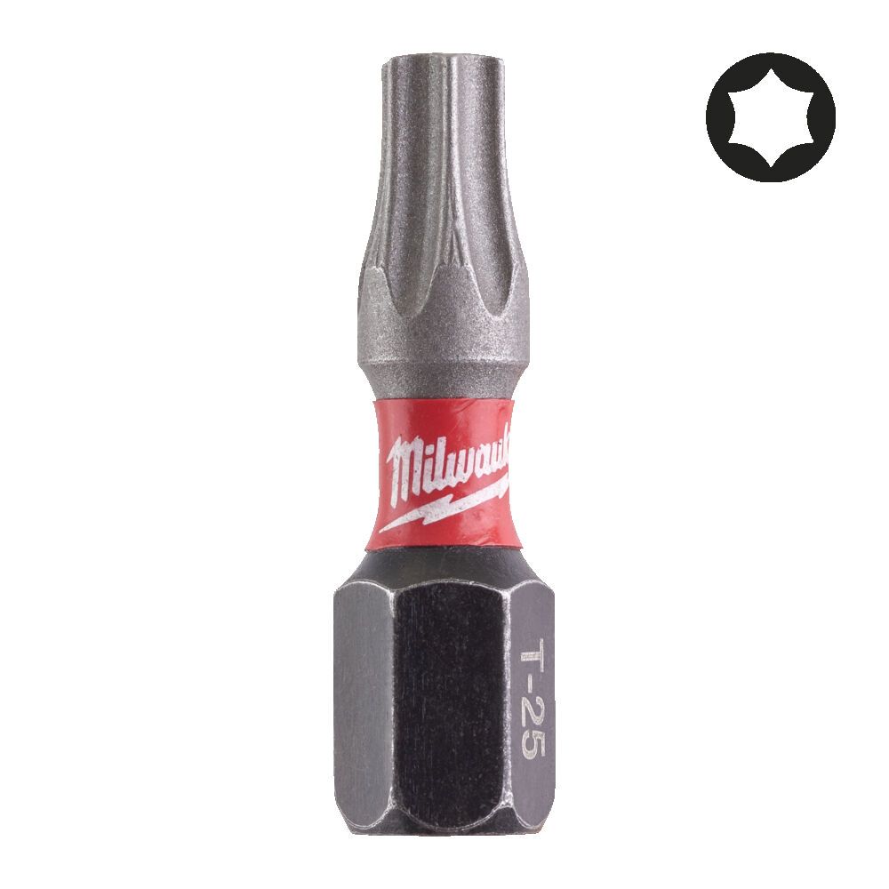 Біта SHOCKWAVE MILWAUKEE, TX25, 25мм, (2шт) (4932430879)