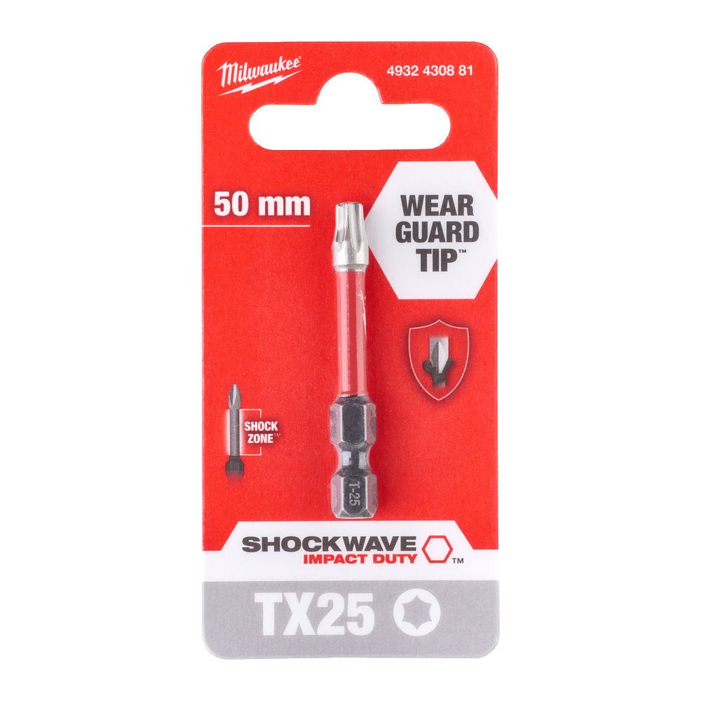 Біта SHOCKWAVE MILWAUKEE, TX25, 50мм (4932430881)