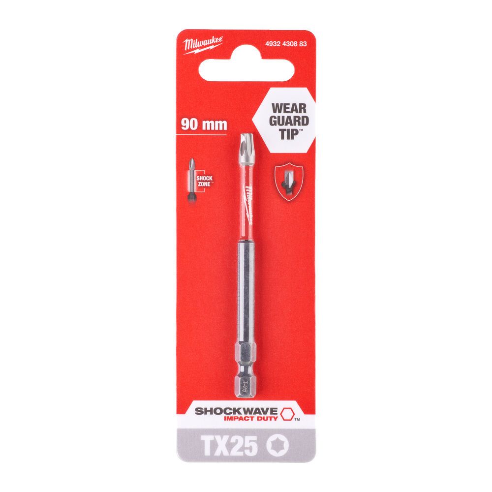 Біта SHOCKWAVE MILWAUKEE, TX25, 90мм (4932430883)