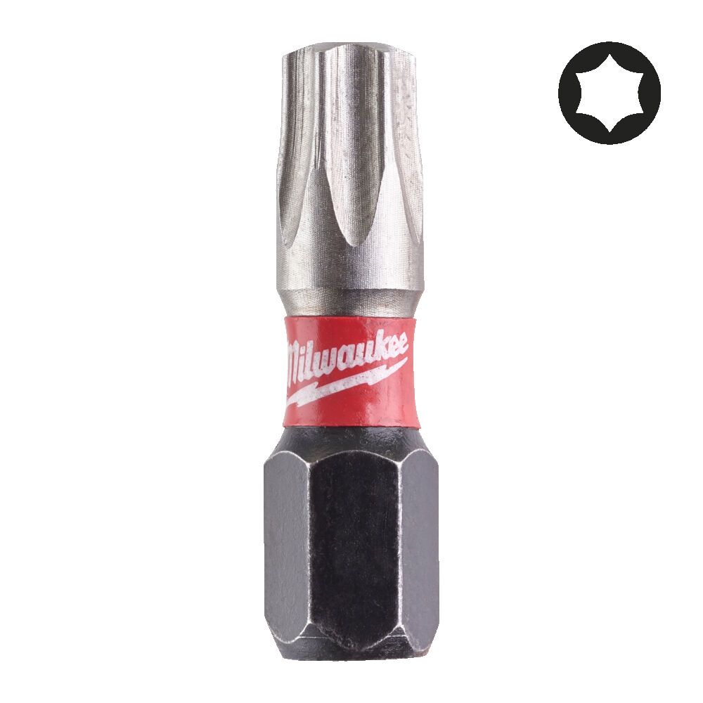 Біта SHOCKWAVE MILWAUKEE, TX30, 25мм, (25шт), пластикова коробка (4932430886)