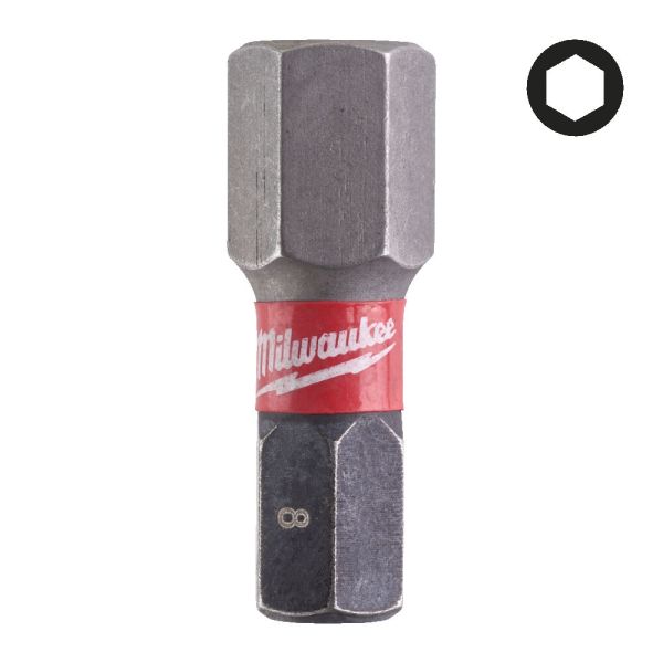Біта SHOCKWAVE MILWAUKEE, Hex8, 25мм, (2шт) (4932430898)