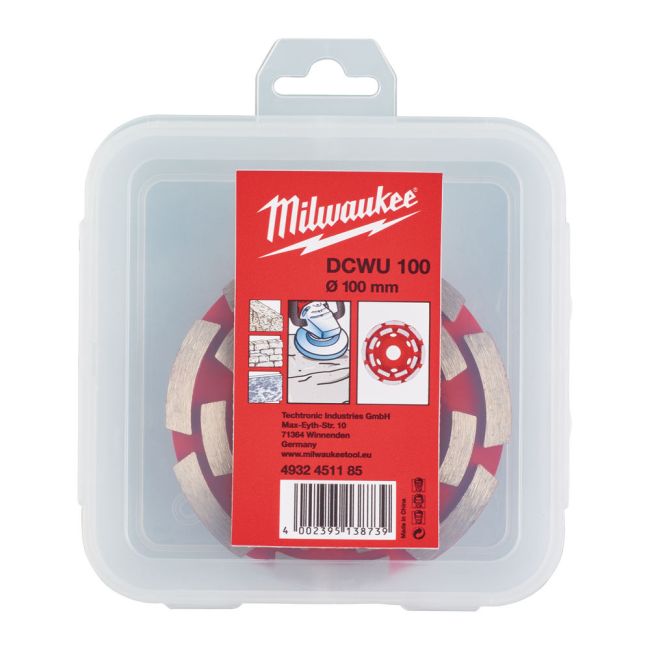 Чашка алмазна шліфувальна MILWAUKEE DCWU 100, діаметр 100х22,23мм (4932451185)