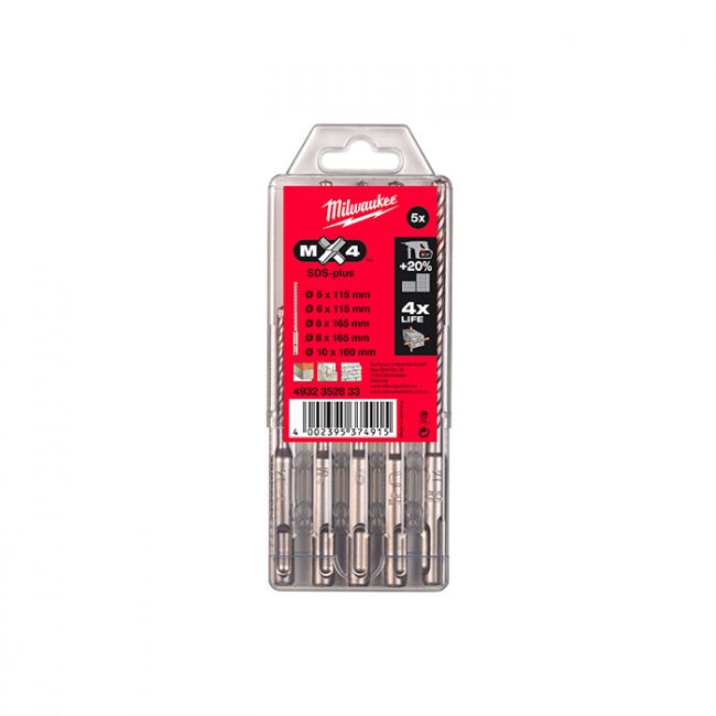 Набор буров Milwaukee SDS Plus MX4 7 шт. (4932451464)