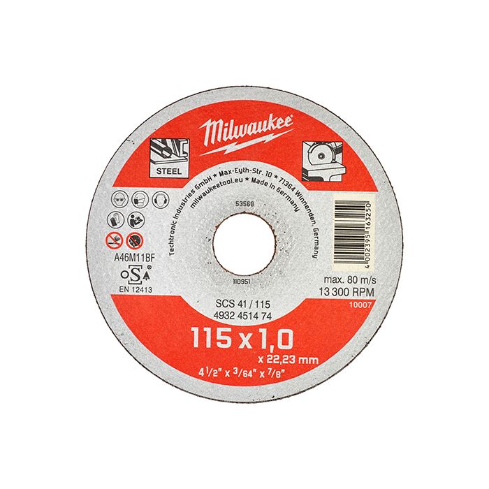 Диск віжрізний по металу MILWAUKEE, SCS 41/230х1,9, діаметр 230мм (4932451480)