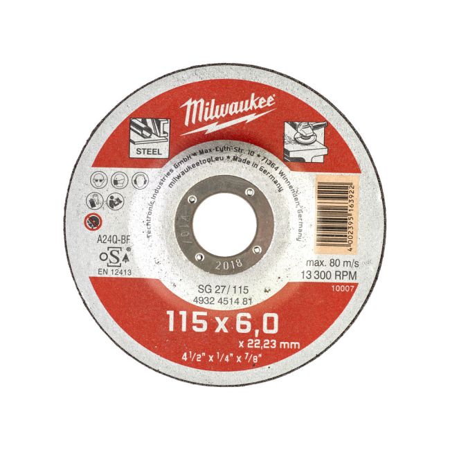 Диск зачистний по металу MILWAUKEE, SG 27/115х6, діаметр 115мм (4932451481)