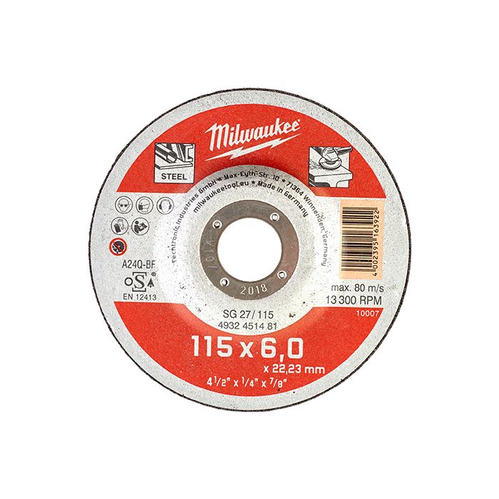 Диск шлифовальный по металлу Milwaukee SCS 41/125х6" 125 мм (4932451482)
