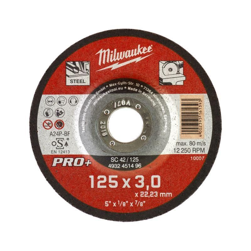 Диск відрізний по металу MILWAUKEE, SCS 42/125х3 PRO+, діаметр 125мм (4932451496)