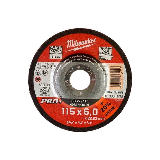 Диск зачисний по металу MILWAUKEE, SG 27/125х6 PRO+, діаметр 125 мм (4932451502)