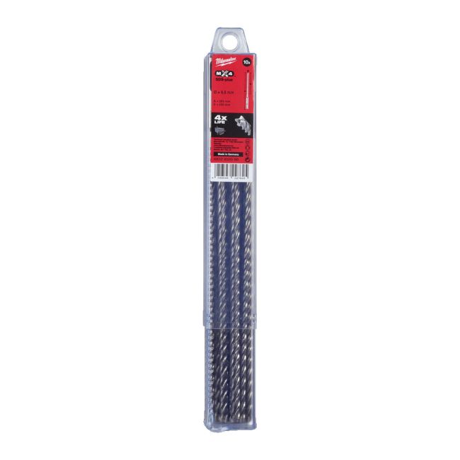 Бур SDS-PLUS MX4 MILWAUKEE, діаметр 6,5х265х200мм, (10шт), пластикова коробка (4932459588)