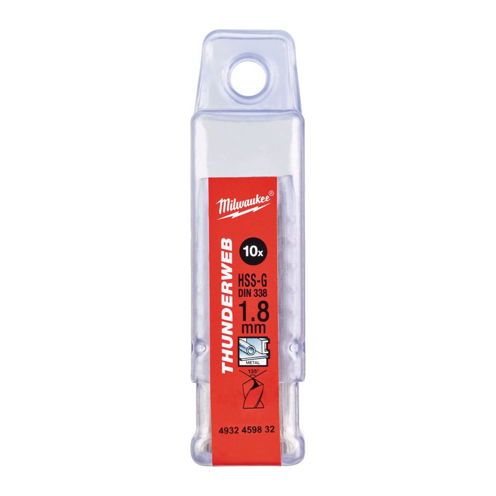 Сверло по металлу Milwaukee THUNDERWEB HSS-G 1,8х46 мм" 10 шт (4932459832)