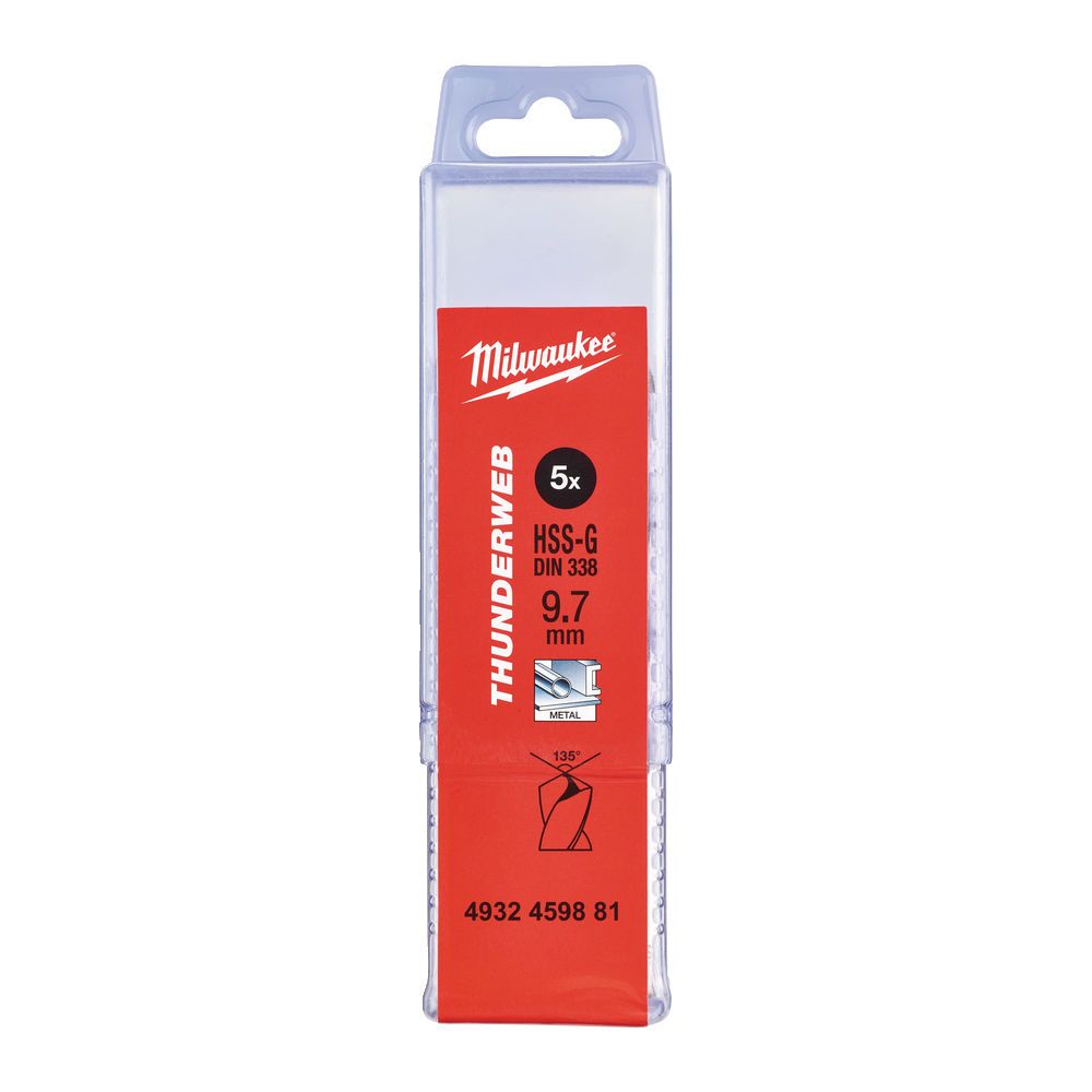 Сверло по металлу Milwaukee THUNDERWEB HSS-G 9,7х133 мм" 5 шт (4932459881)