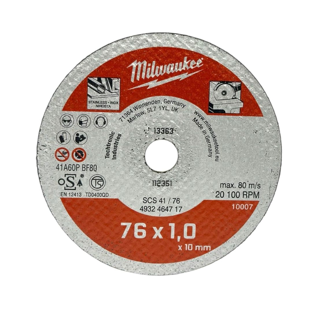 Отрезной диск по металлу Milwaukee SCS41/76 мм ДЛЯ M12 FCOT(5шт) (4932464717)