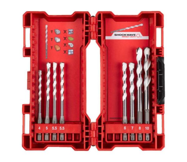 Універсальні свердла Multi Material Shockwave діам. 4 - 10 мм Milwaukee 4932471113, хвостовик 1/4 дю (4932471113)