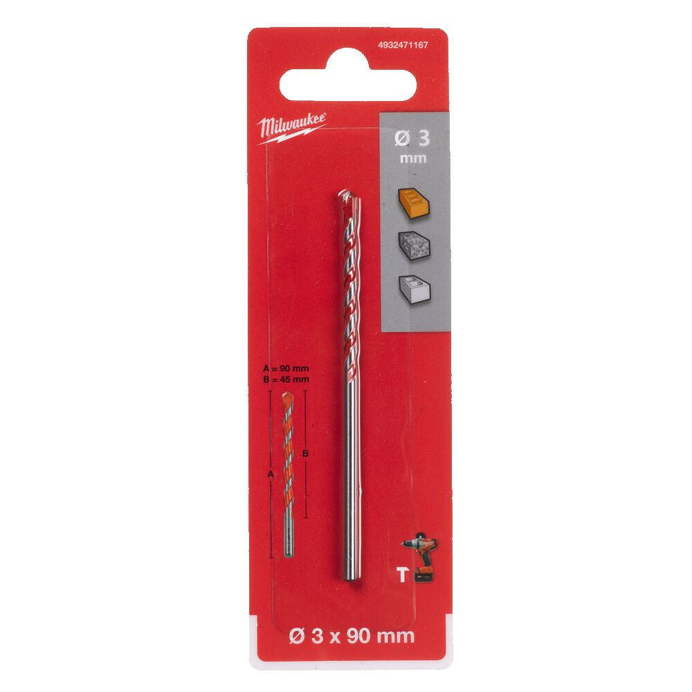 Сверло по бетону Milwaukee PREMIUM 3x90мм (4932471167)