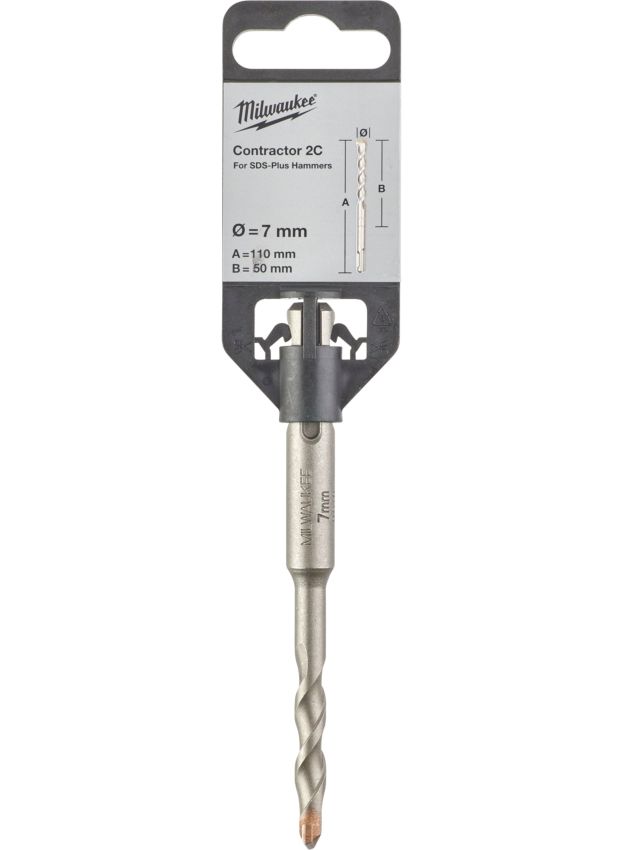 Бур SDS-PLUS Constactor MILWAUKEE діаметр 7x110х50мм (4932471224)