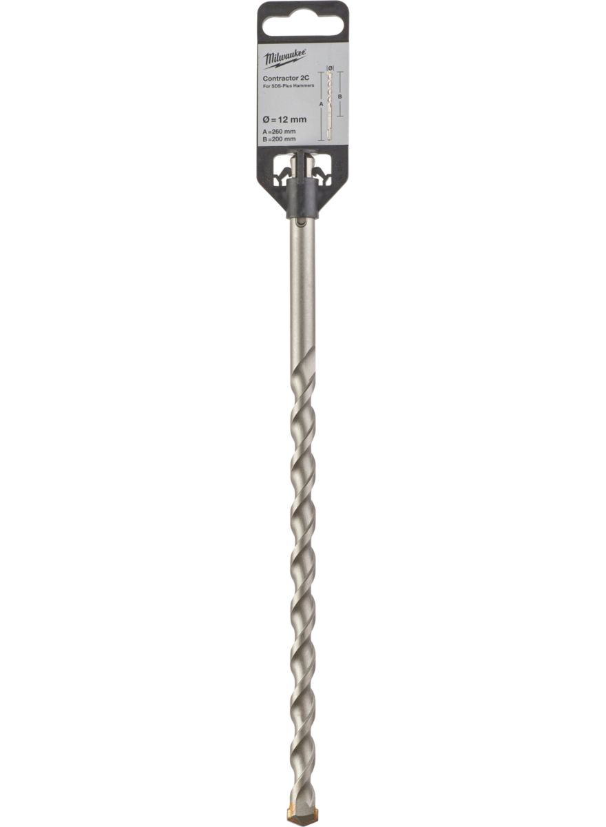 Бур SDS-PLUS Contractor MILWAUKEE діаметр 12x260х200мм (4932471238)