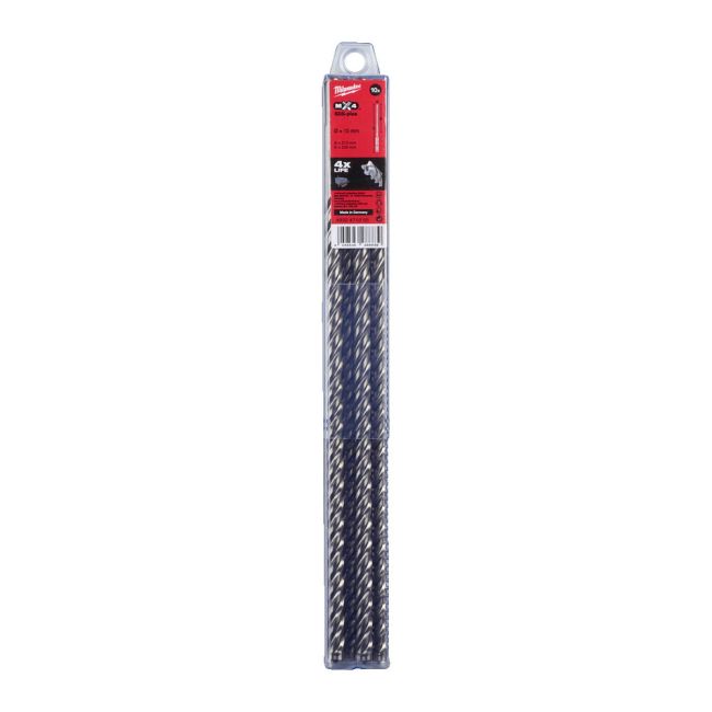 Бур SDS-PLUS MX4 MILWAUKEE, діаметр 10,0х315х250мм, (10шт), пластикова коробка (4932471255)