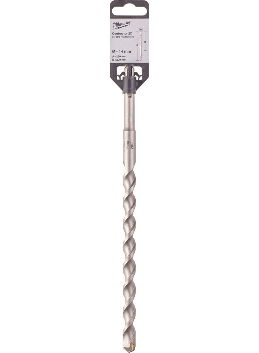Бур SDS-PLUS Contractor MILWAUKEE діаметр 14x260х200мм (4932471271)