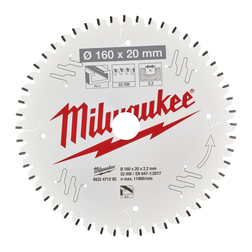 Диск пиляльний по алюмінію Alu PFTE MILWAUKEE, діаметр 190х30х2,4мм, 54 зуб. (4932471303)