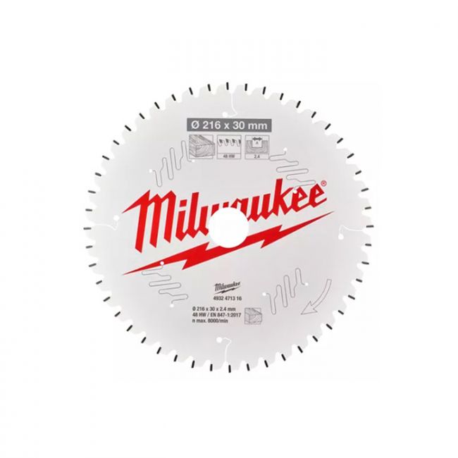 Пильный диск Milwaukee PFTE 216х30х2.4мм 48 зубьев (4932471316)