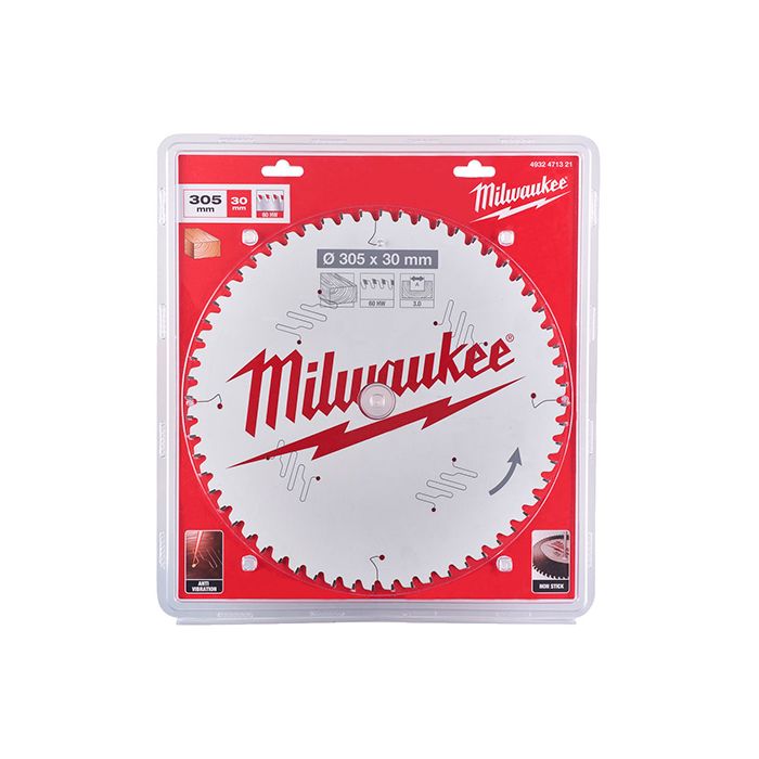 Диск пиляльний по дереву для торцювальних пил PFTE MILWAUKEE, діаметр 305х30х3,0мм, 60 зуб. (4932471321)