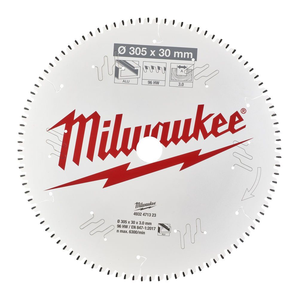 Диск пиляльний по алюмінію Alu PFTE MILWAUKEE, діаметр 305х30х3,0мм, 96 зуб. (4932471323)