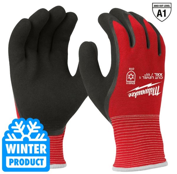 Рукавиці робочі зимові MILWAUKEE, з опором порізам 1/A рівня, розмір 11/XXL (4932471346)