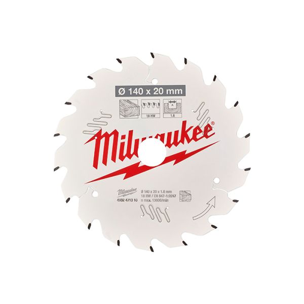 Диск пиляльний по дереву PFTE THIN KERF MILWAUKEE, діаметр 184х5/8"х2,1мм, 40 зуб. (4932471379)