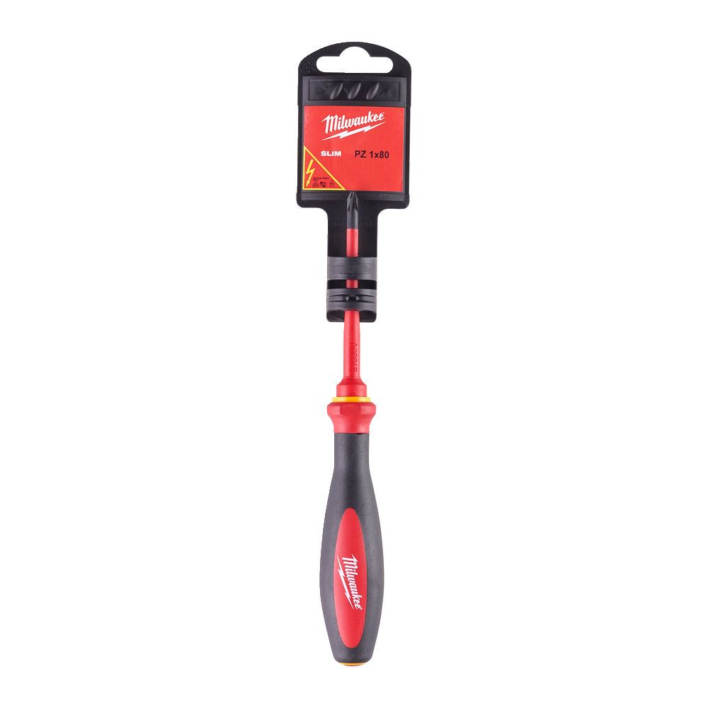 Викрутка VDE діелектрична тонка MILWAUKEE PZ1х80мм (4932471450)